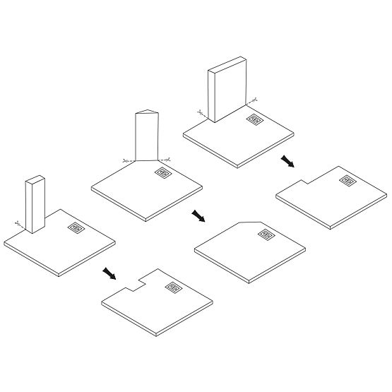 Tuš kad Bazalt Grey 90x90