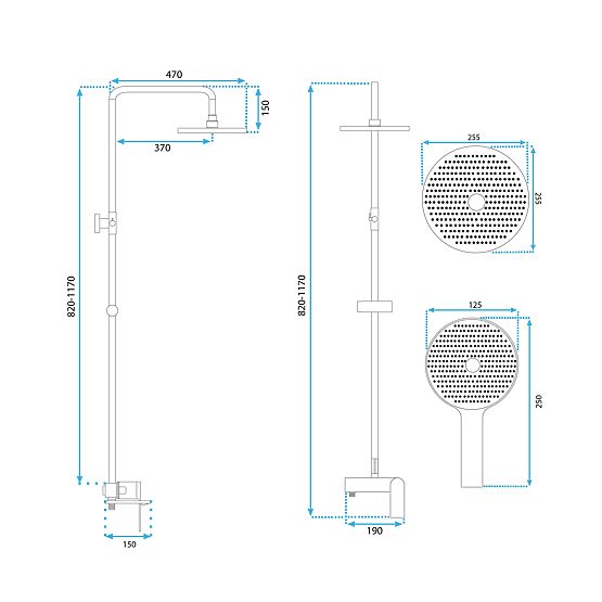 Tuš set REA Marco Zlati brušen