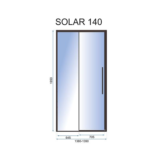 Tuš vrata SOLAR BLACK MAT 140