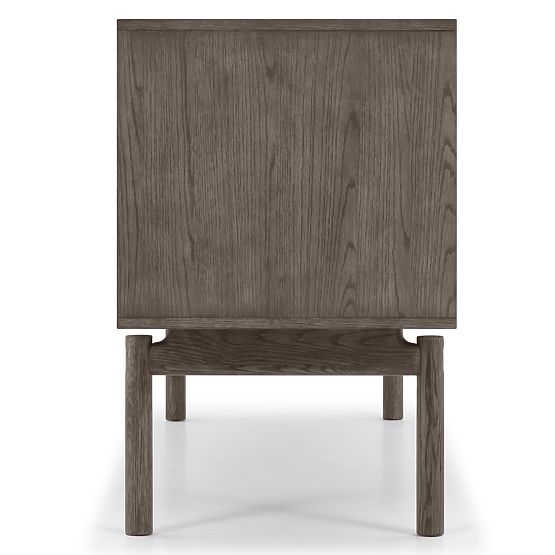 TV omarica Quadri z predali, masiven hrastov les, furnir, espresso rjava