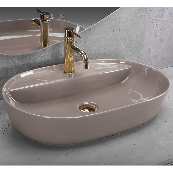 Umivalnik REA Aura 61 Beige Shiny