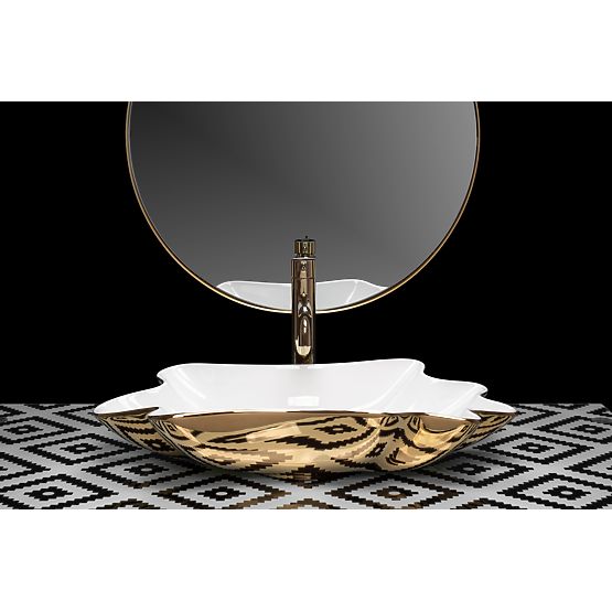 Umivalnik REA Sea Infinity Gold/Bela + Zamašek