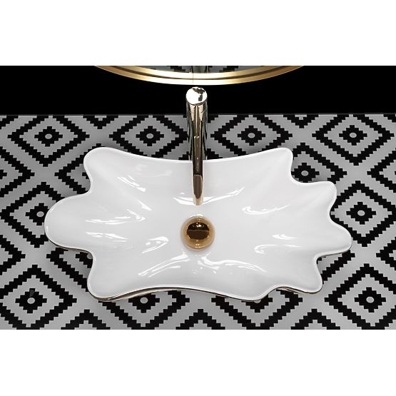 Umivalnik REA Sea Infinity Gold/Bela + Zamašek