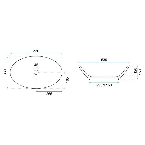 Umivalnik za pult REA Pamela Black Marble Shiny