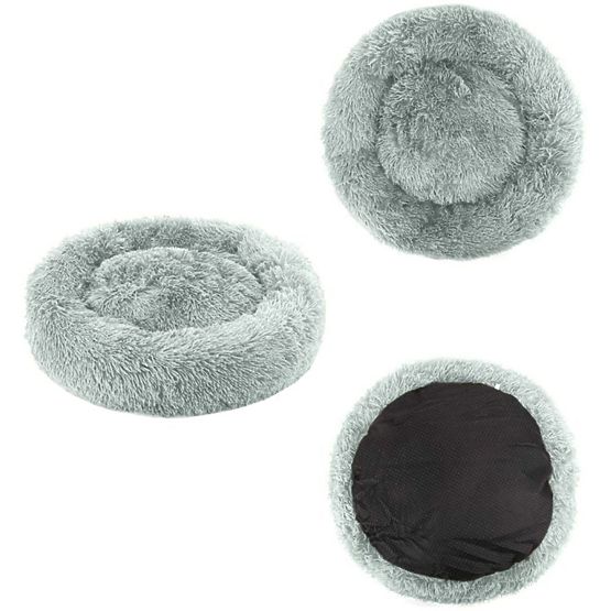 Univerzalna plišasta postelja za psa in mačko 40 cm - svetlo siva
