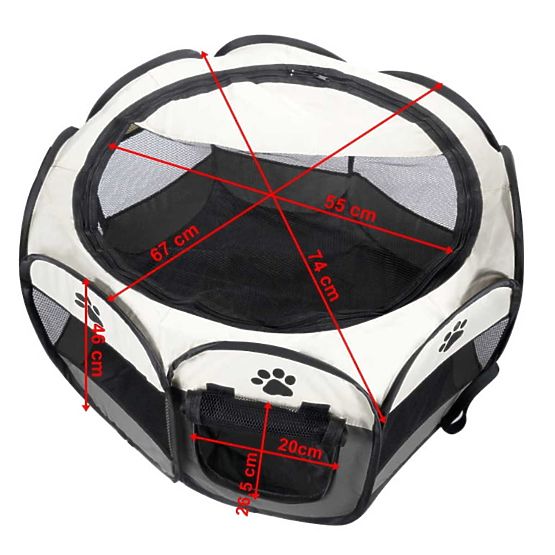 Univerzalna zložljiva ograja za pse in mačke - siva