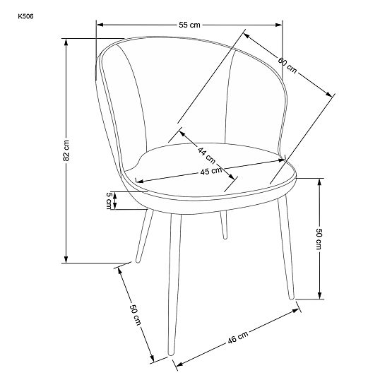 Večbarvni stol K506 (1p=2 kosa)