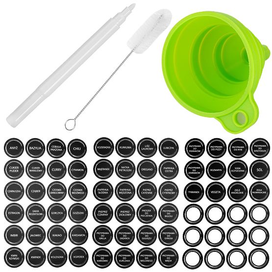 Večstopenjsko stojalo za začimbe ENELDO 24 kozarčkov + 72 nalepk