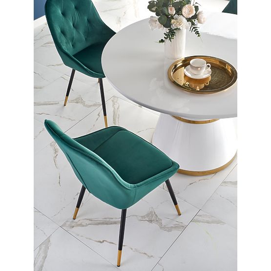 VEGAS miza, plošča - bela, noga - bela / zlata (2p=1ks)