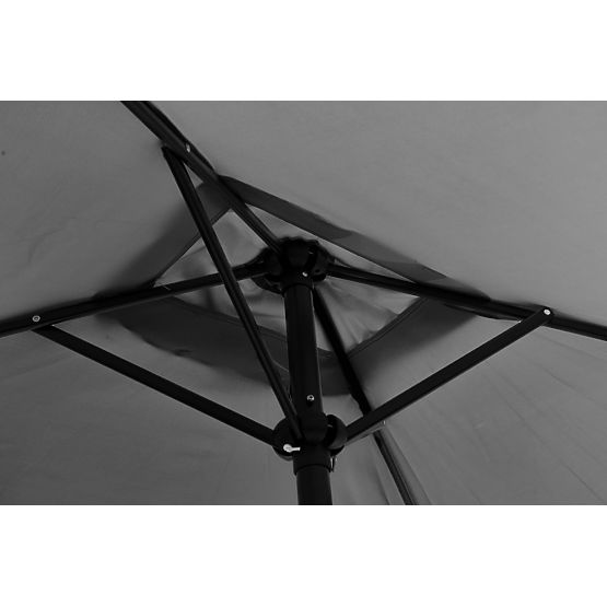 Velik pravokoten vrtljiv zložljiv senčnik s sivo ročico 200 x 140 cm