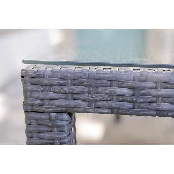 Velika jedilna garnitura iz tehno ratana (8 stolov + velika miza) SOTTILE siva