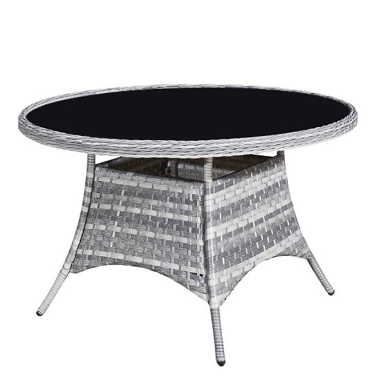 Velika jedilna garnitura iz tehnoratana (6 stolov + miza) MODERNO svetlo siva