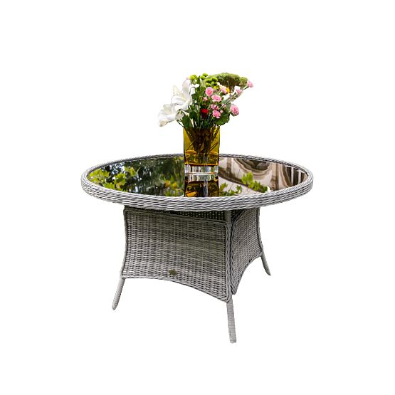 Velika okrogla miza iz tehnoratana MODERNO svetlo siva