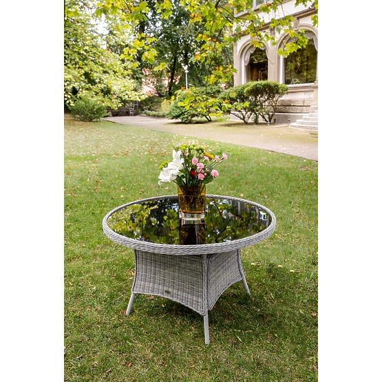 Velika okrogla miza iz tehnoratana MODERNO svetlo siva