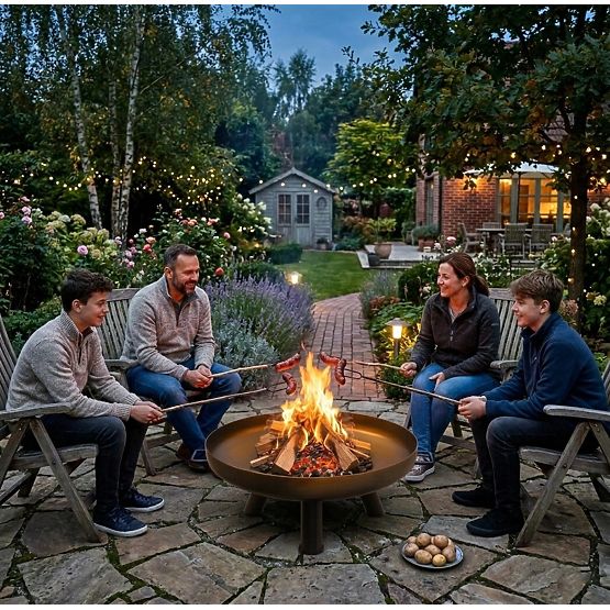 Veliko trdno litoželezno vrtno kurišče 60 cm idealno za taborni ogenj