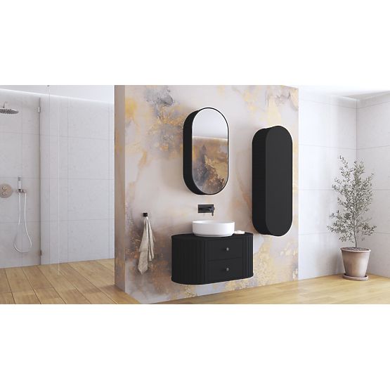 VENEZIA Ogledalna omarica 1D črna (2p=1ks)