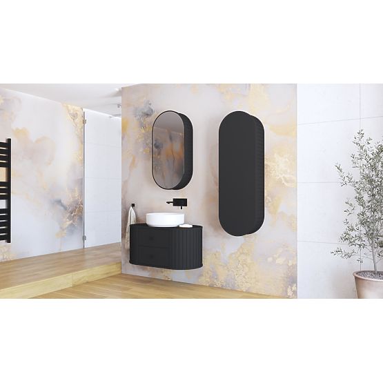 VENEZIA Ogledalna omarica 1D črna (2p=1ks)