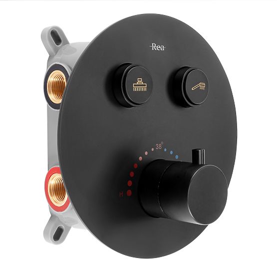 Vgradni tuš set s termostatom LUNGO Črna + BOX