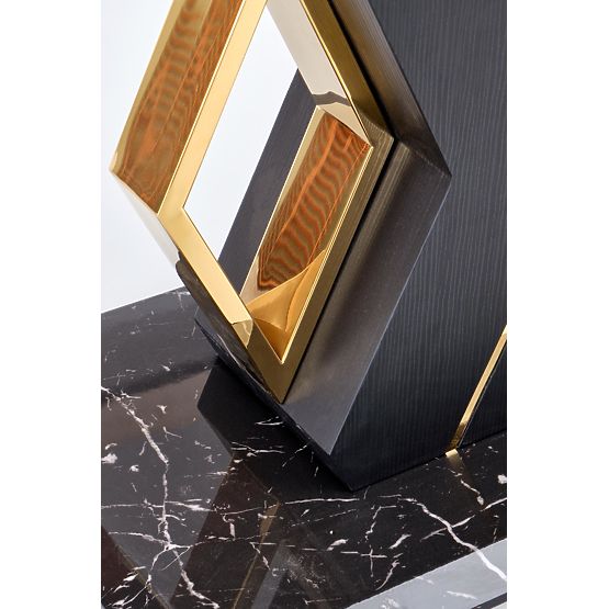 VINCENZO raztegljiva miza plošča: bel marmor, noga črna/zlata (3p=1ks)