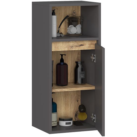 VISEČA KOPALNIŠKA OMARICA VAMI W35 1D 1W GRAFIT SIVA / HRAST ARTISAN