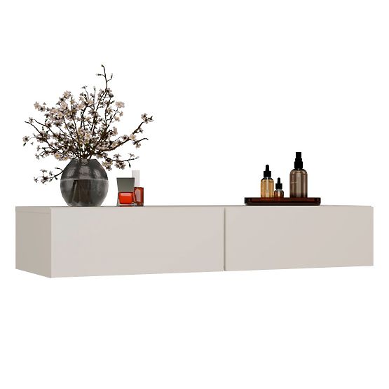 Viseča Kozmetična Toaletna Mizica MIKA 110 cm 2 Predala za Spalnico KAŠMIR Bež