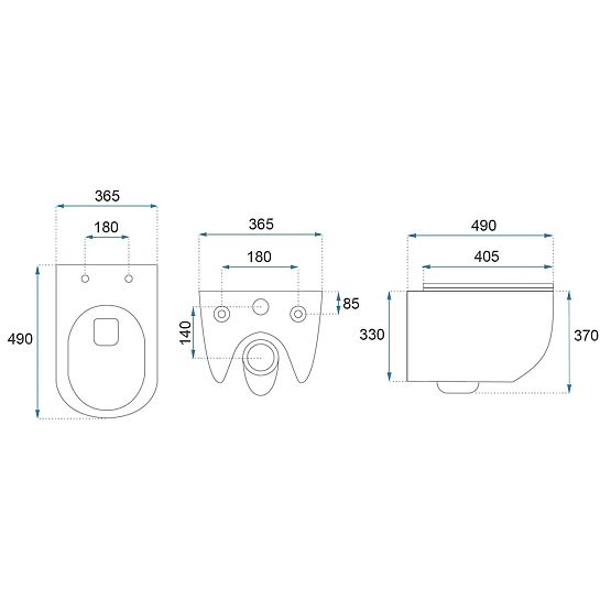 Viseča WC školjka Rea Carlo Mini Tornado GOLD EDGE