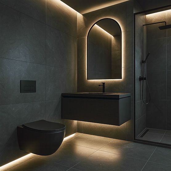 Viseča WC školjka Rea Carlo Mini Tornado NF ČRNA MAT