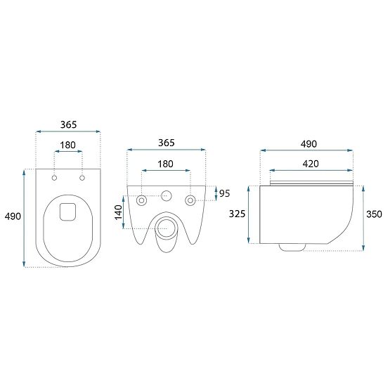 Viseča WC školjka Rea Carlo Mini Tornado NF Zlata Bela