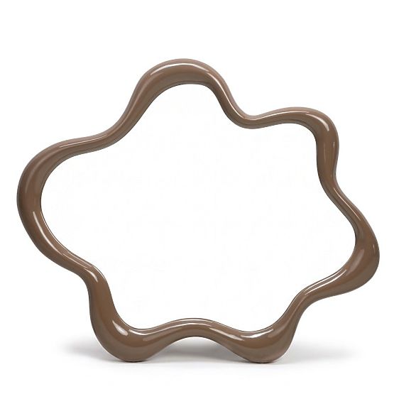 Viseče ogledalo Izzi, nepravilno, svetlo rjavo/mocha, sijajno