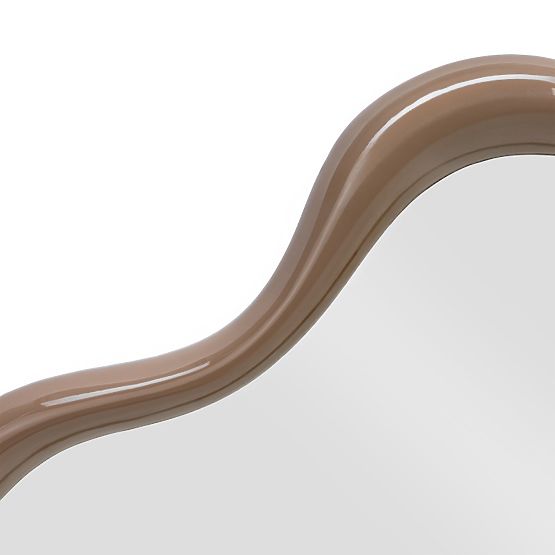 Viseče ogledalo Izzi, nepravilno, svetlo rjavo/mocha, sijajno