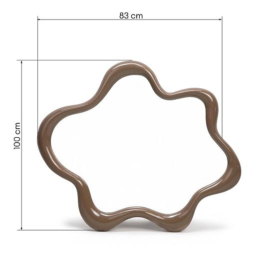 Viseče ogledalo Izzi, nepravilno, svetlo rjavo/mocha, sijajno