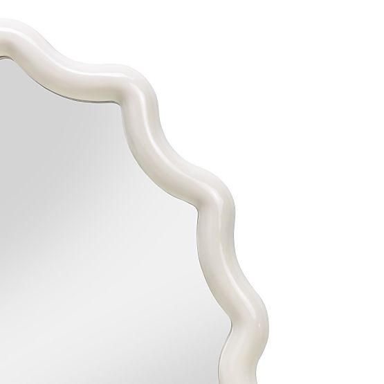 Viseče ogledalo Lumi, mlečno bela, sijajno