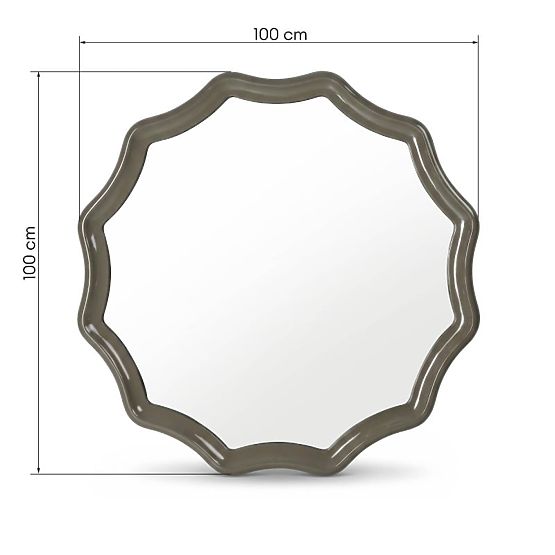 Viseče ogledalo Luppo, zeleno-sivo, sijoče