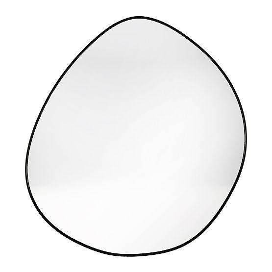 Viseče ogledalo v črnem okvirju Alonzo, 64x60 cm, nepravilna oblika