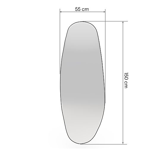 Viseče ogledalo v črnem okvirju Frivatti, 55x150 cm, nepravilna oblika