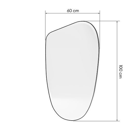 Viseče ogledalo v črnem okvirju Frivatti, 60x100 cm, nepravilna oblika