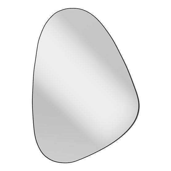 Viseče ogledalo v črnem okvirju Libia, 76x51 cm, nepravilna oblika