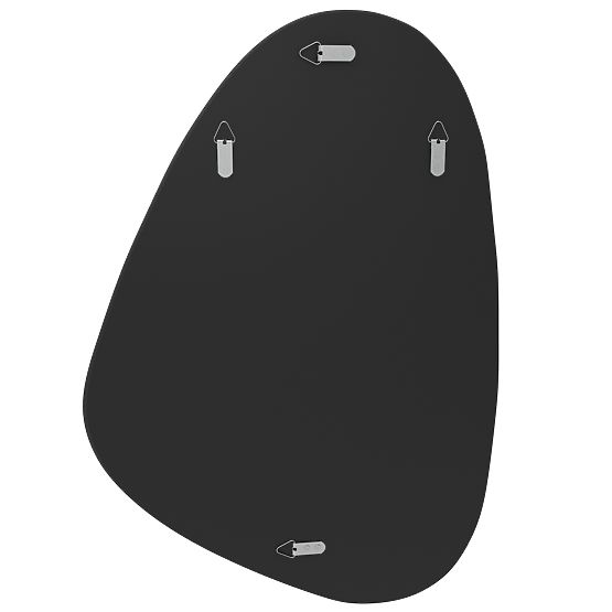 Viseče ogledalo v črnem okvirju Libia, 76x51 cm, nepravilna oblika