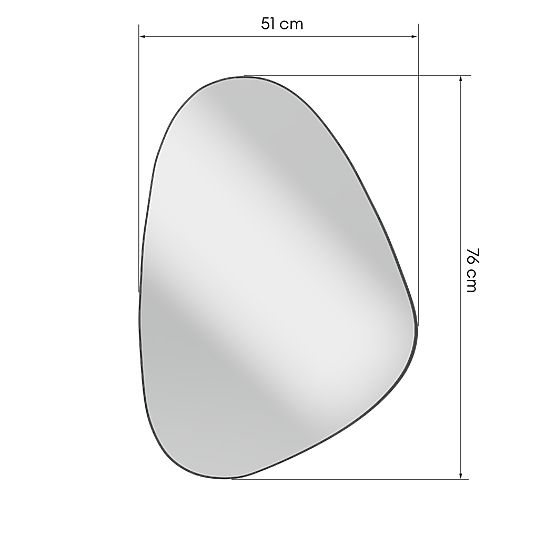 Viseče ogledalo v črnem okvirju Libia, 76x51 cm, nepravilna oblika