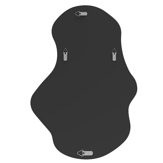 Viseče ogledalo v črnem okvirju Zoe, 80x55 cm, nepravilna oblika