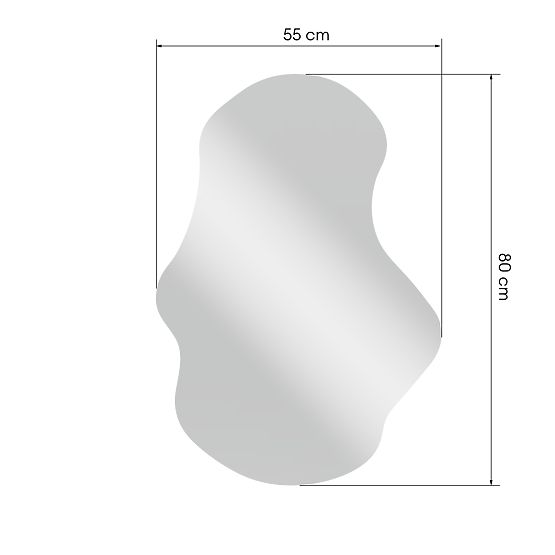 Viseče ogledalo v črnem okvirju Zoe, 80x55 cm, nepravilna oblika