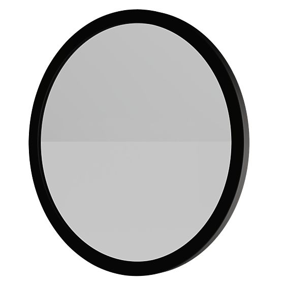 Viseče ogledalo v lesenem okvirju Sesto 60 cm, okroglo, črno