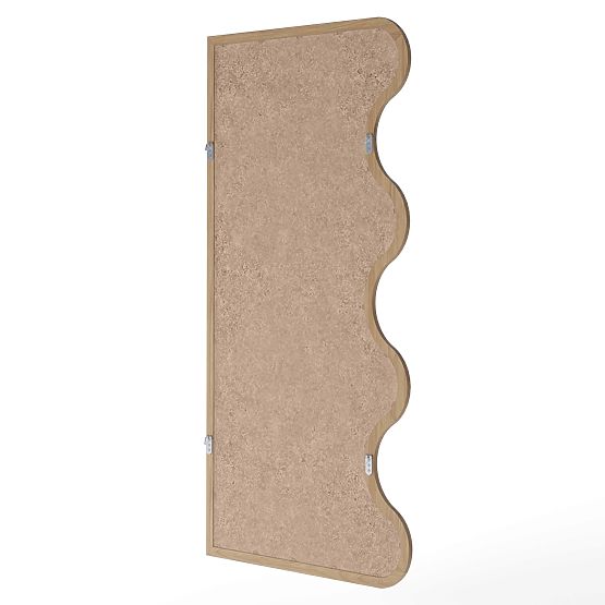 Viseče ogledalo v valovitem okvirju Noelie, 140x70 cm, pravokotno, paulovnija les, naravno