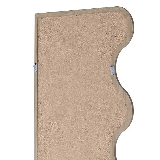 Viseče ogledalo v valovitem okvirju Noelie, 140x70 cm, pravokotno, paulovnija les, naravno