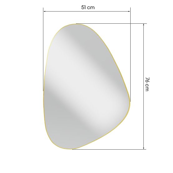 Viseče ogledalo v zlatem okvirju Libia, 76x51 cm, nepravilna oblika
