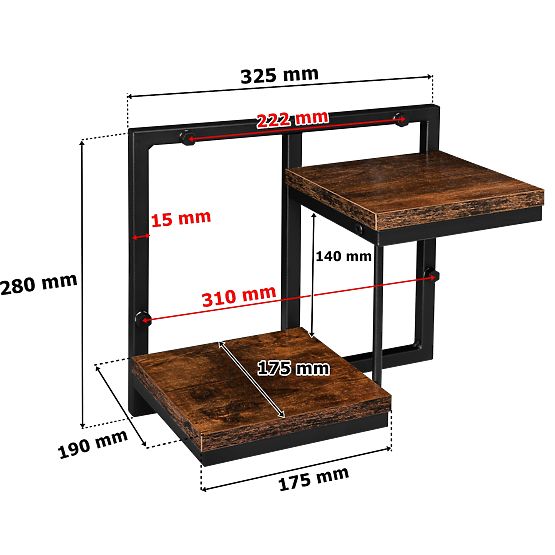 Viseči črni cvetlični lonec Remus Rustic starinski hrast