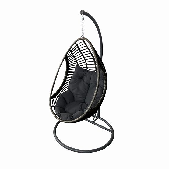 Viseči stol BELLISSIMO (Stol + okvir) iz sivega tehnoratana, prevleka BREZPLAČNO