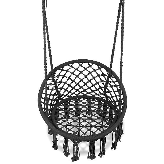 Viseči stol boho vrtna gugalnica črna MultiGarden