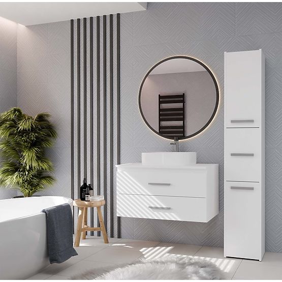 VISOKA KOPALNIŠKA OMARICA NEL 80 BELA Z 2 PREDALOMA POD UMIVALNIKOM