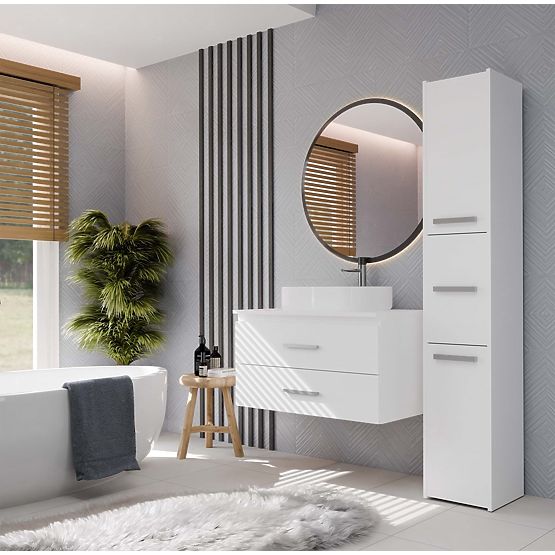 VISOKA KOPALNIŠKA OMARICA NEL 80 BELA Z 2 PREDALOMA POD UMIVALNIKOM